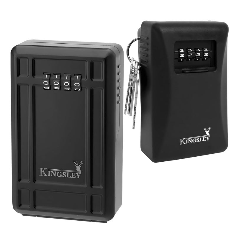Kingsley Key Realtor Lock Box - Guard-a-Key, Secure Weatherproof Key Box Wall Mount for Indoors and Outdoors, 4 Digit Resettable Combination Code, Large Capacity for Storing Spare Keys - Image 1